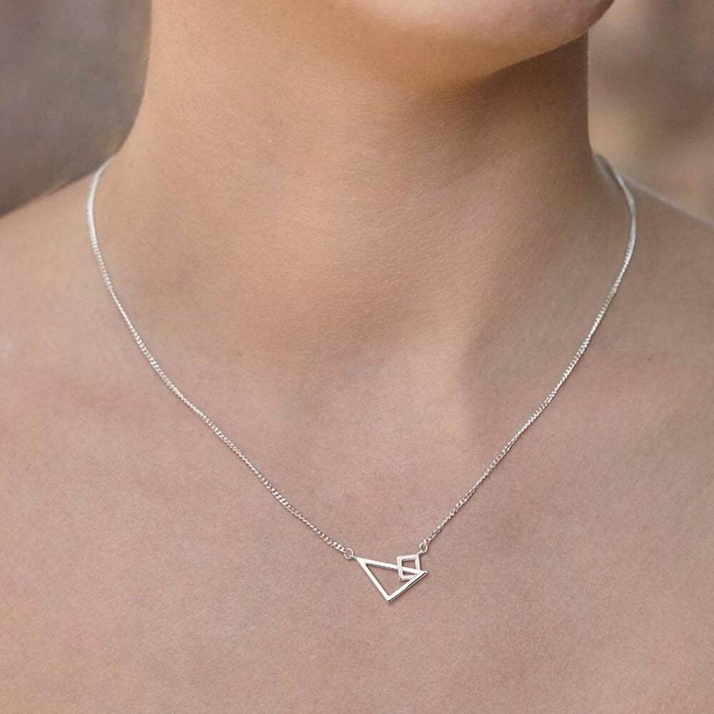 925 Silver Adjustable Necklace Circle Minimalist … - image 3